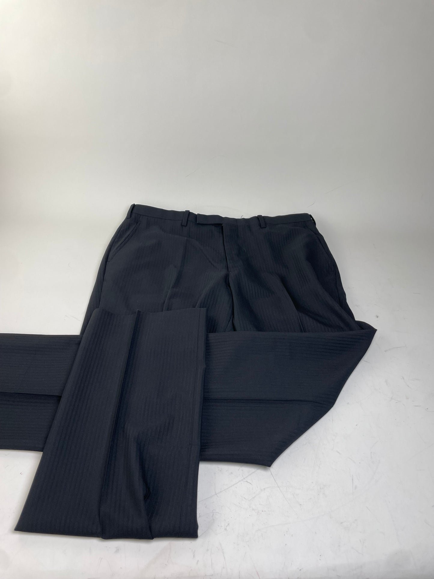 Vintage Burberry Men's Wool Blend Trousers Navy XL