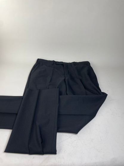 Vintage Burberry Men's Wool Blend Trousers Navy XL
