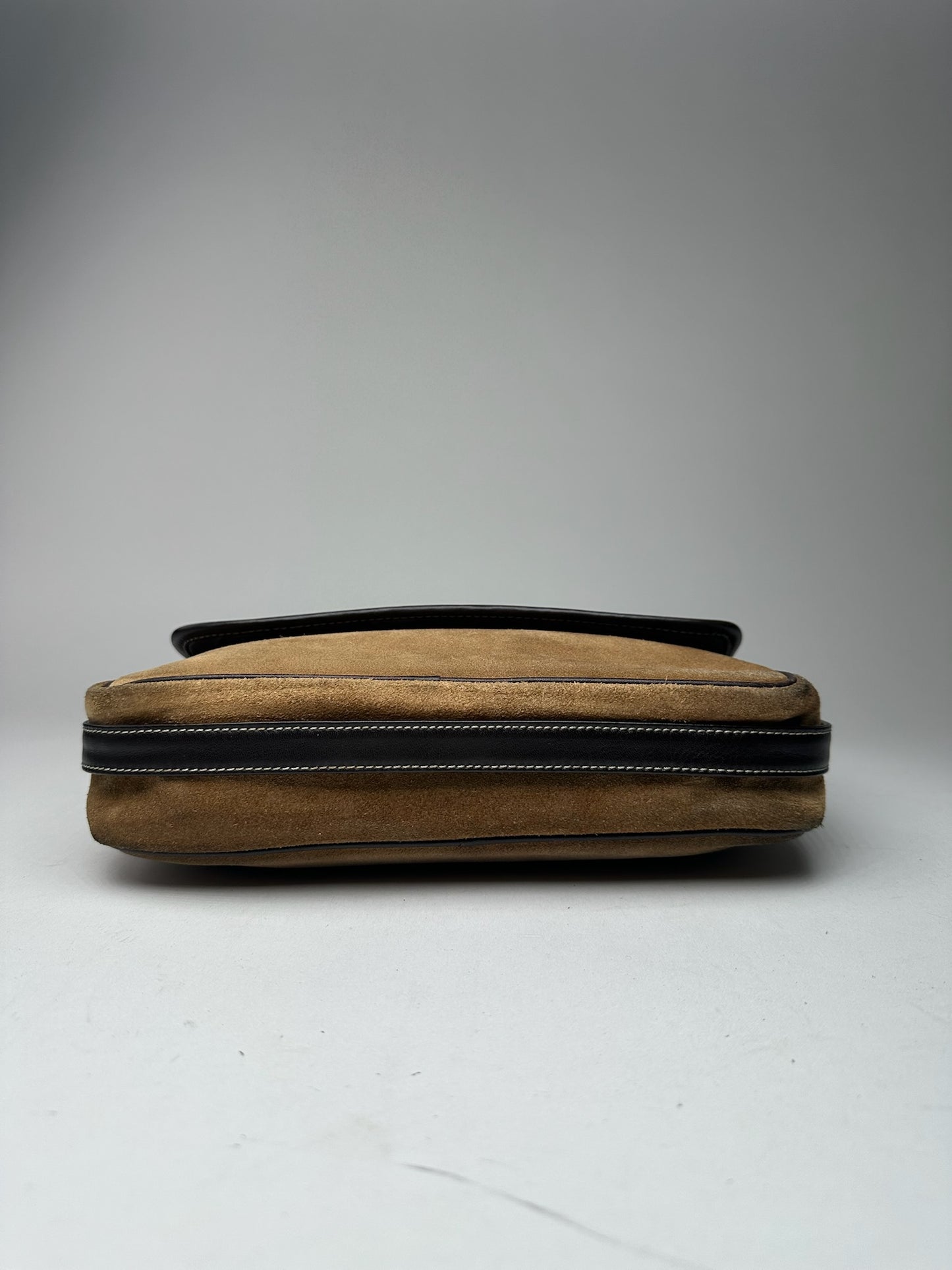 Vintage Loewe Madrid Suede Leather Bag camel