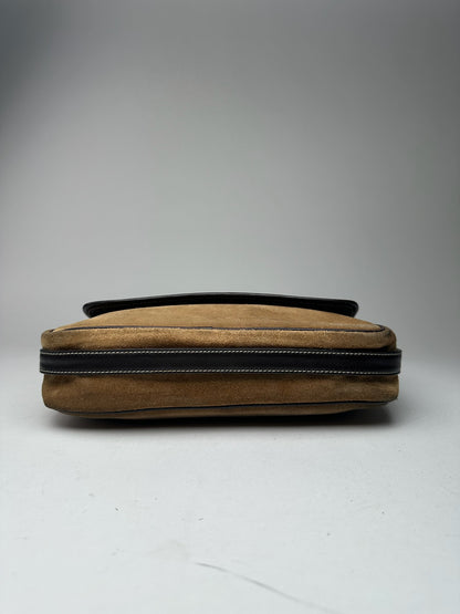 Vintage Loewe Madrid Suede Leather Bag camel