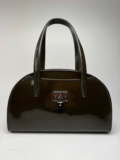 Sac vintage Loewe en cuir verni vert