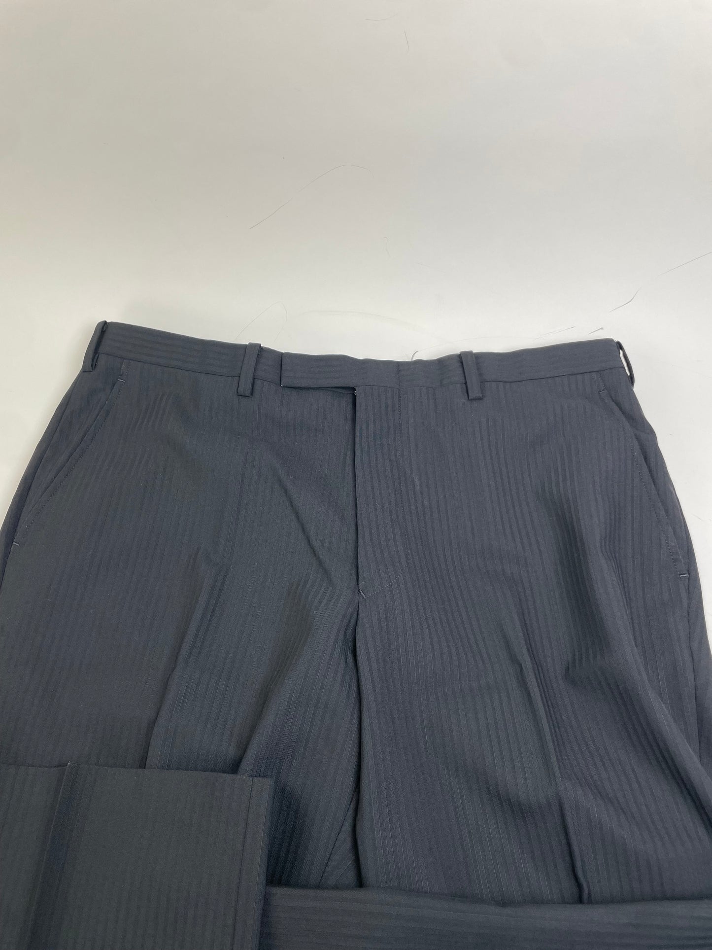 Vintage Burberry Men's Wool Blend Trousers Navy XL