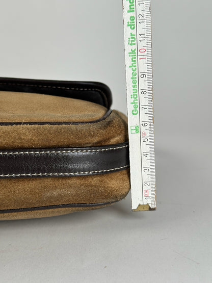 Vintage Loewe Madrid Suede Leather Bag camel