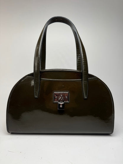 Sac vintage Loewe en cuir verni vert