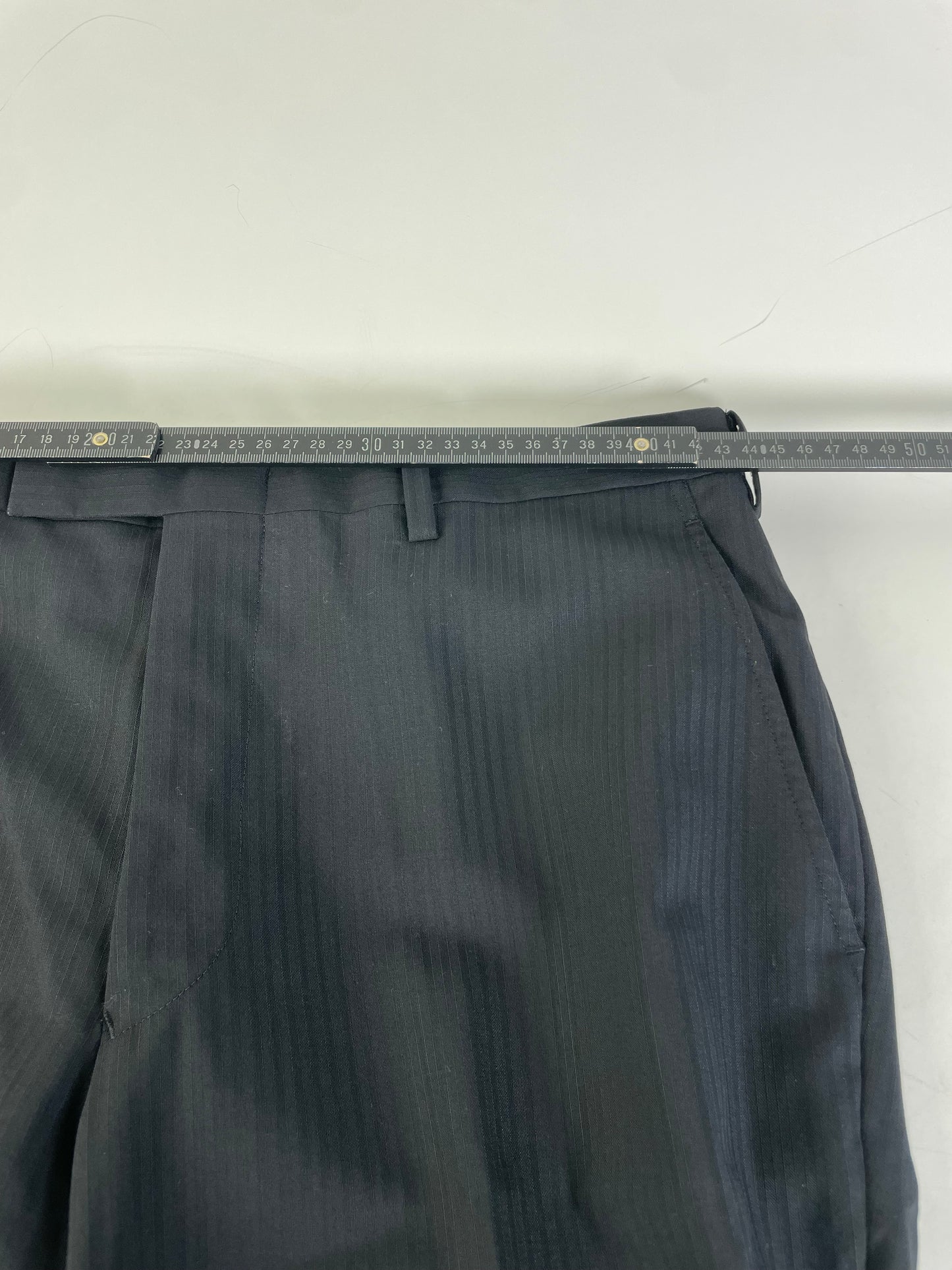 Vintage Burberry Men's Wool Blend Trousers Navy XL