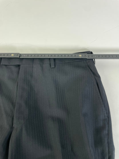 Vintage Burberry Men's Wool Blend Trousers Navy XL