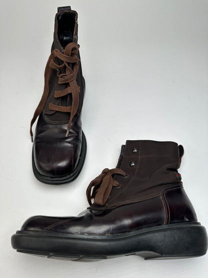Vintage Gucci Leather Boots Black Brown 37