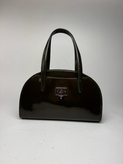 Sac vintage Loewe en cuir verni vert