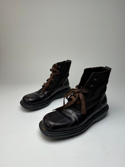 Vintage Gucci Leather Boots Black Brown 37