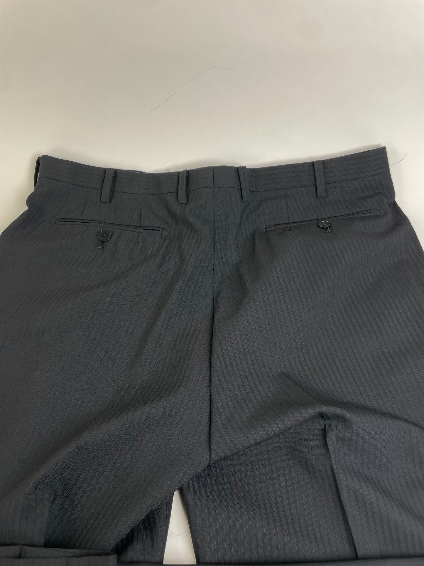 Vintage Burberry Men's Wool Blend Trousers Navy XL