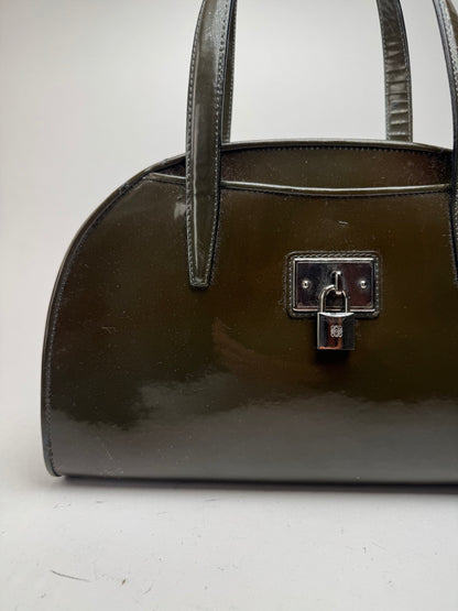 Sac vintage Loewe en cuir verni vert