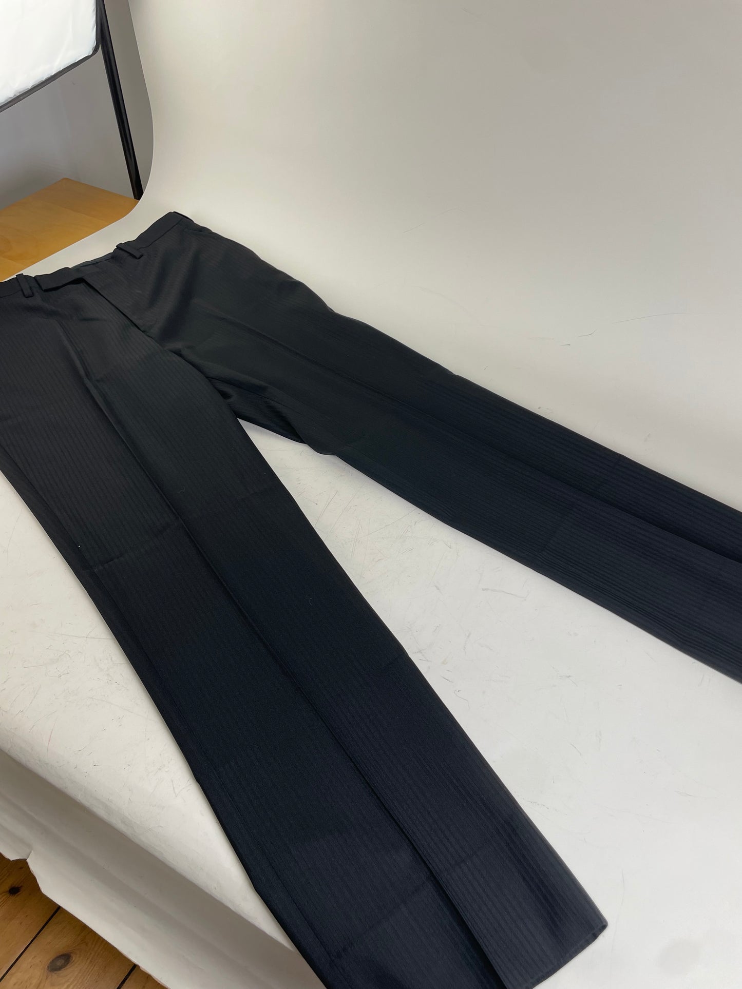 Vintage Burberry Men's Wool Blend Trousers Navy XL
