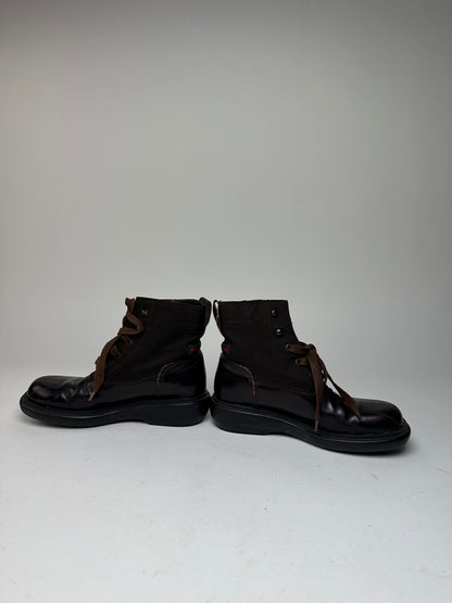 Vintage Gucci Leather Boots Black Brown 37