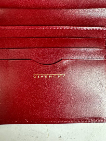 Vintage Givenchy Leather Wallet Burgundy Gold