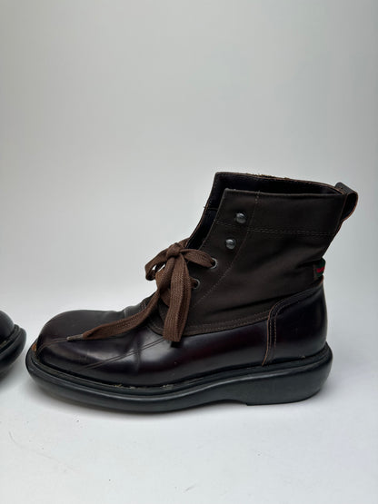 Vintage Gucci Leather Boots Black Brown 37