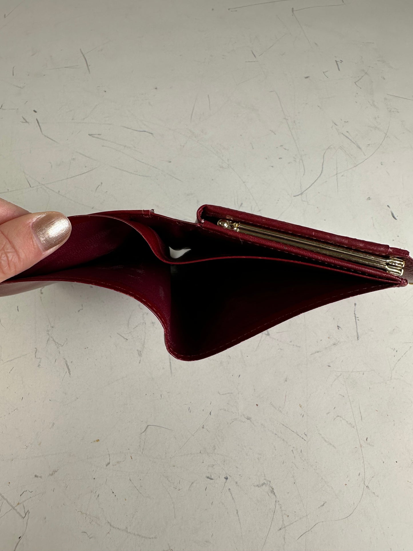 Vintage Givenchy Leather Wallet Burgundy Gold
