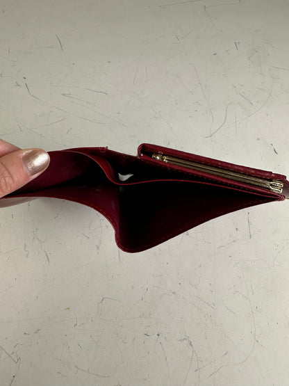Vintage Givenchy Leather Wallet Burgundy Gold