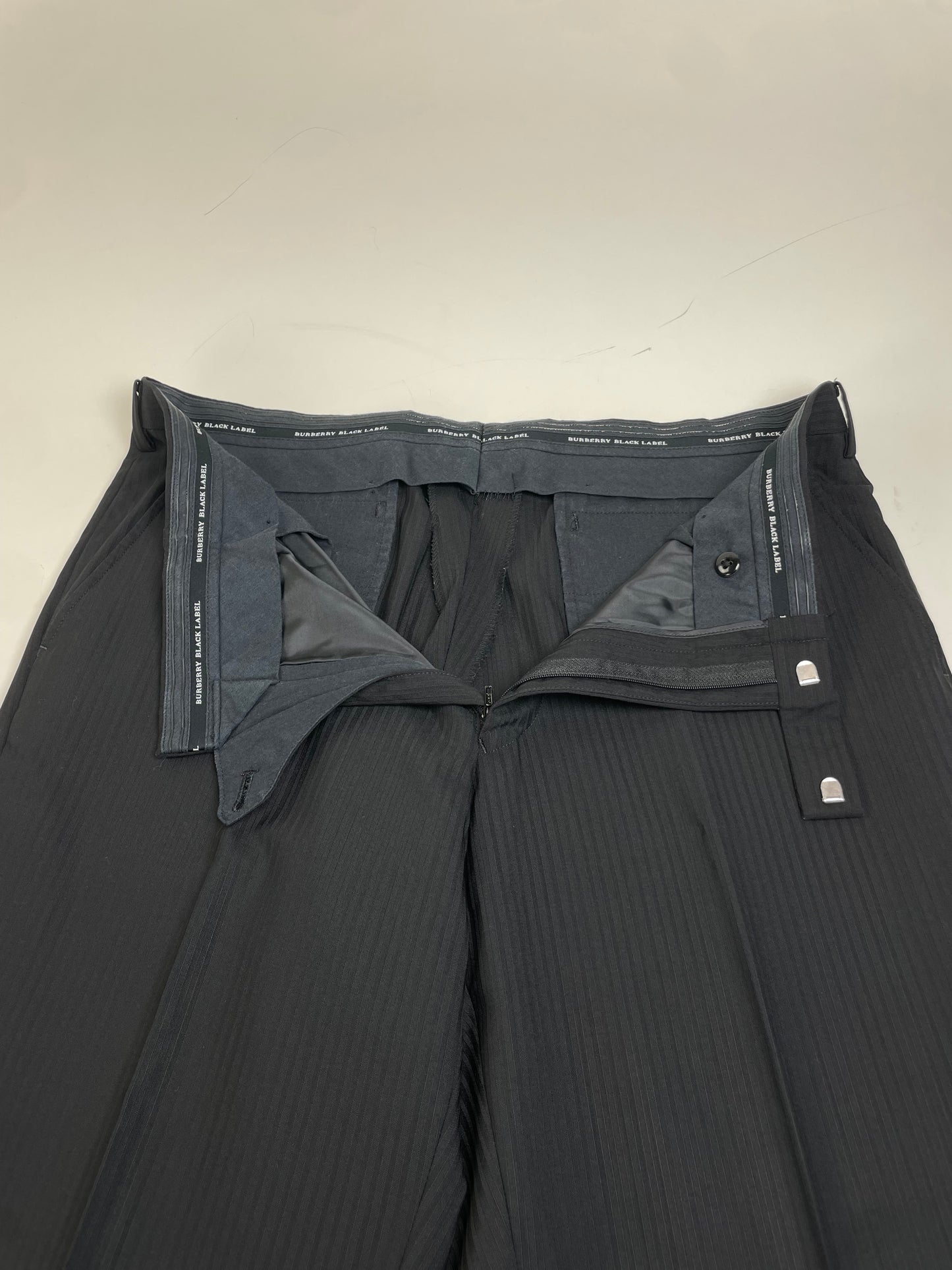 Vintage Burberry Men's Wool Blend Trousers Navy XL