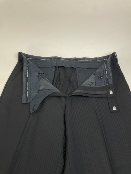 Vintage Burberry Men's Wool Blend Trousers Navy XL