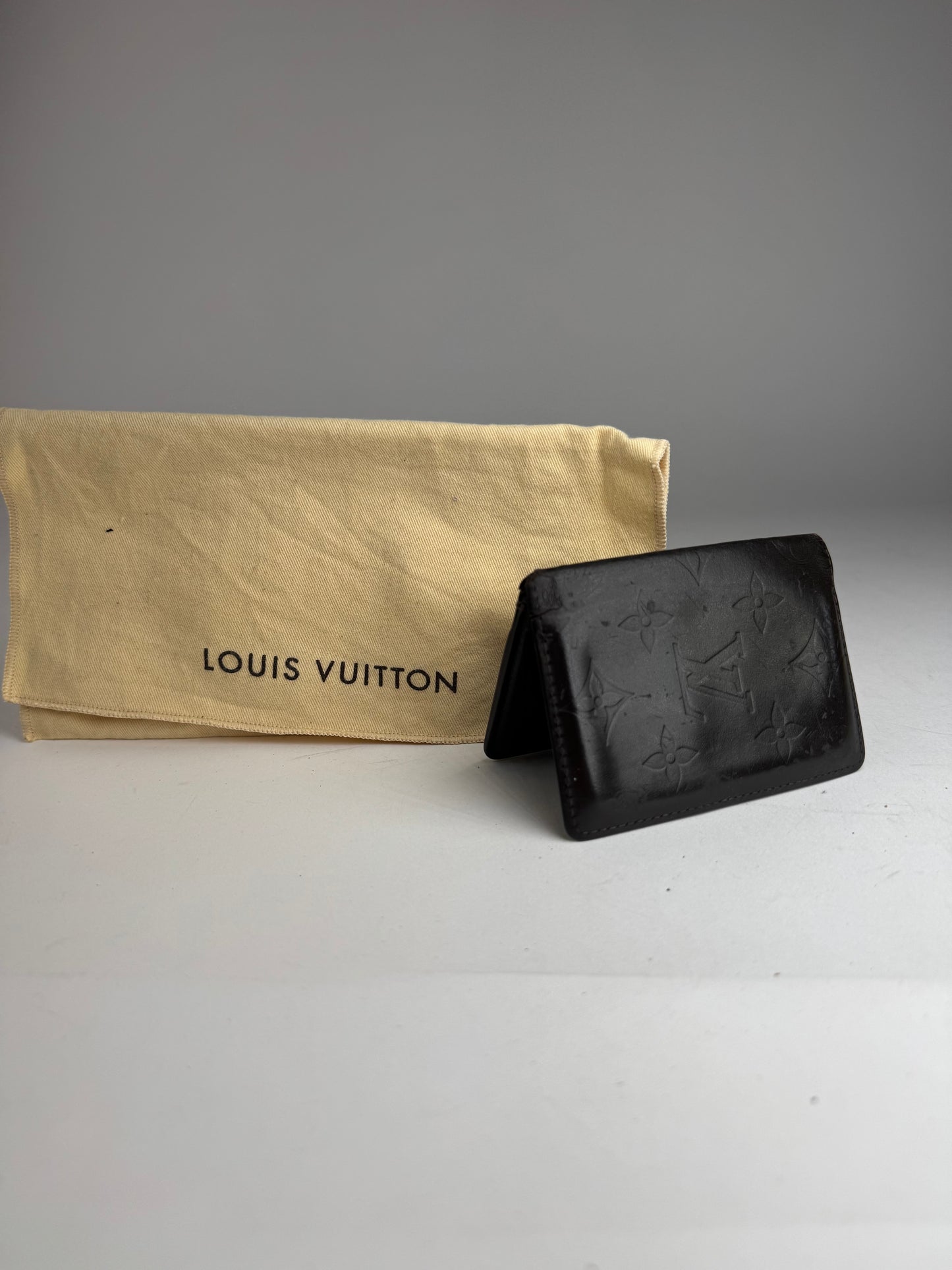 Vintage Louis Vuitton Vernis Leather card holder black