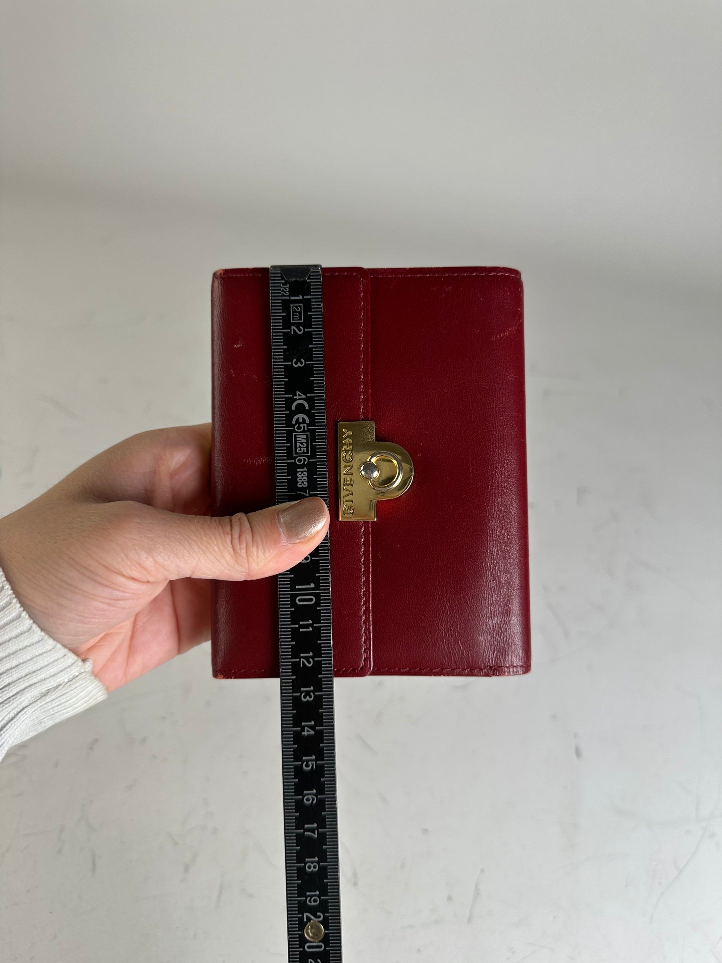 Vintage Givenchy Leather Wallet Burgundy Gold