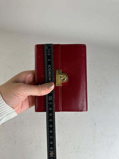Vintage Givenchy Leather Wallet Burgundy Gold