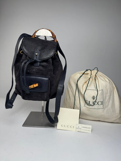 Vintage Gucci Leather Backpack Black