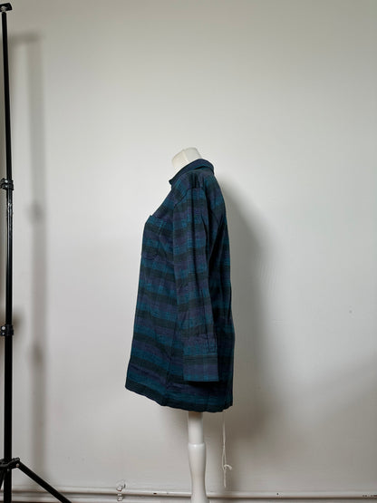 Vintage Saint Laurent Cotton Polo Shirt Teal Navy Grey XL
