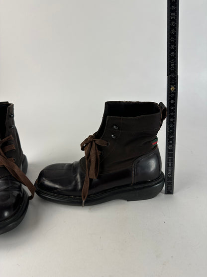 Vintage Gucci Leather Boots Black Brown 37