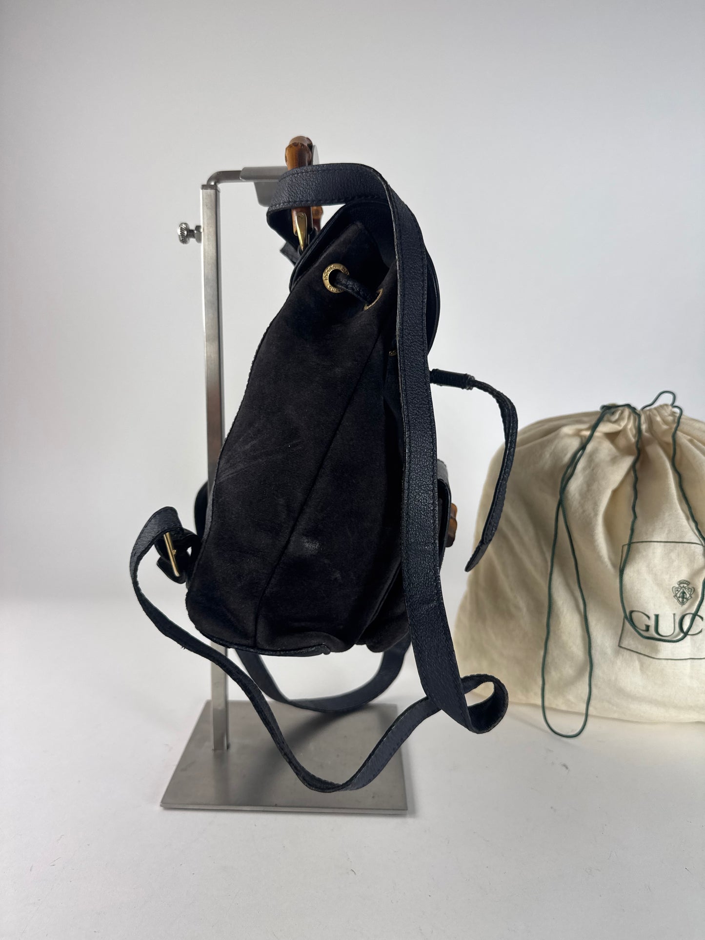 Vintage Gucci Leather Backpack Black