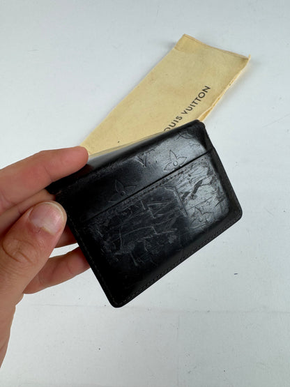 Vintage Louis Vuitton Vernis Leather card holder black