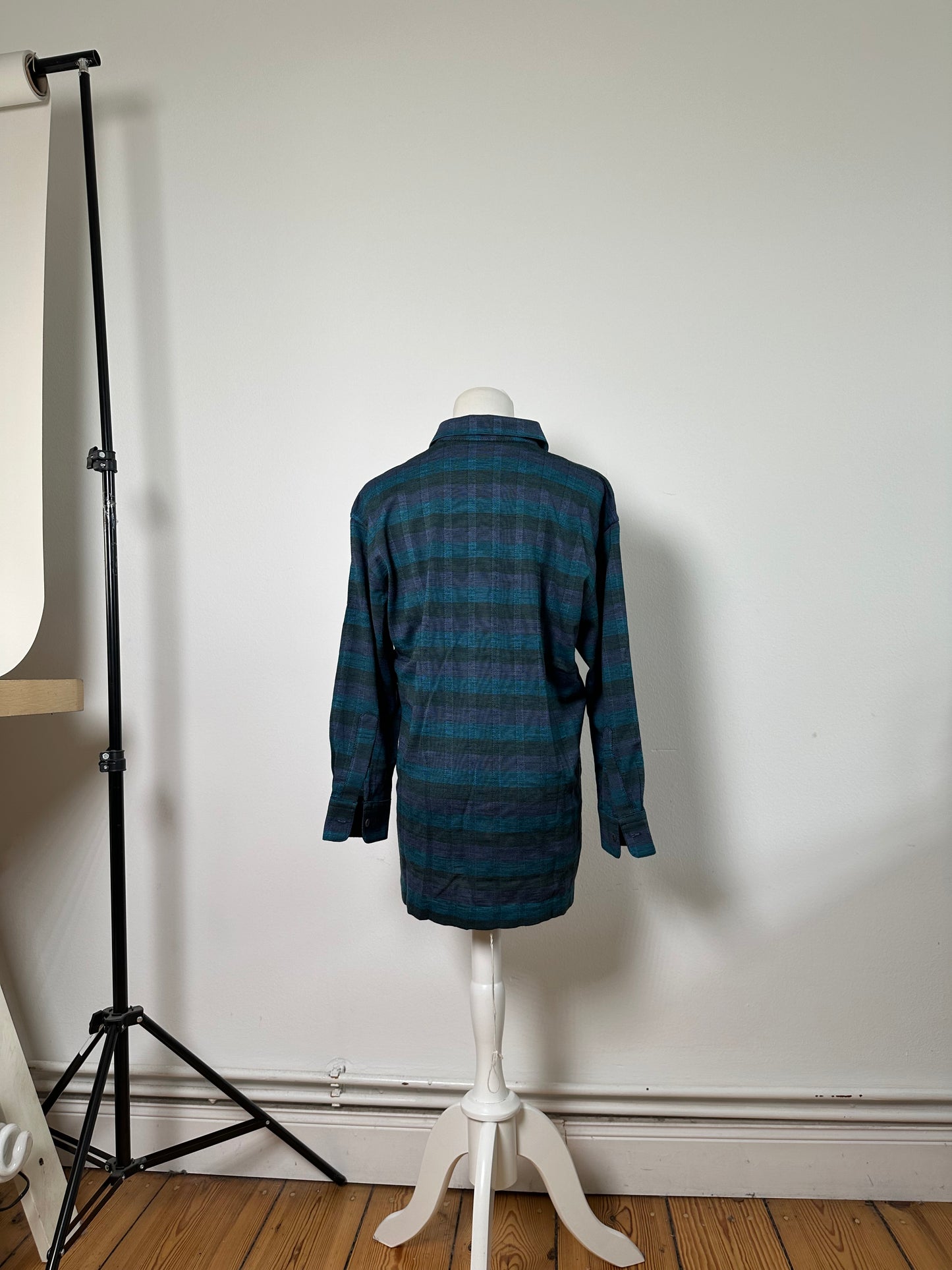 Vintage Saint Laurent Cotton Polo Shirt Teal Navy Grey XL