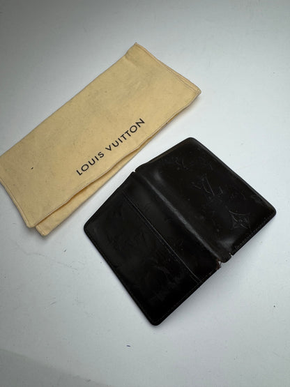 Vintage Louis Vuitton Vernis Leather card holder black