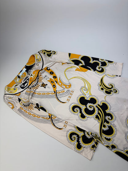 Vintage Pucci Silk Dress Cream Black Yellow XS