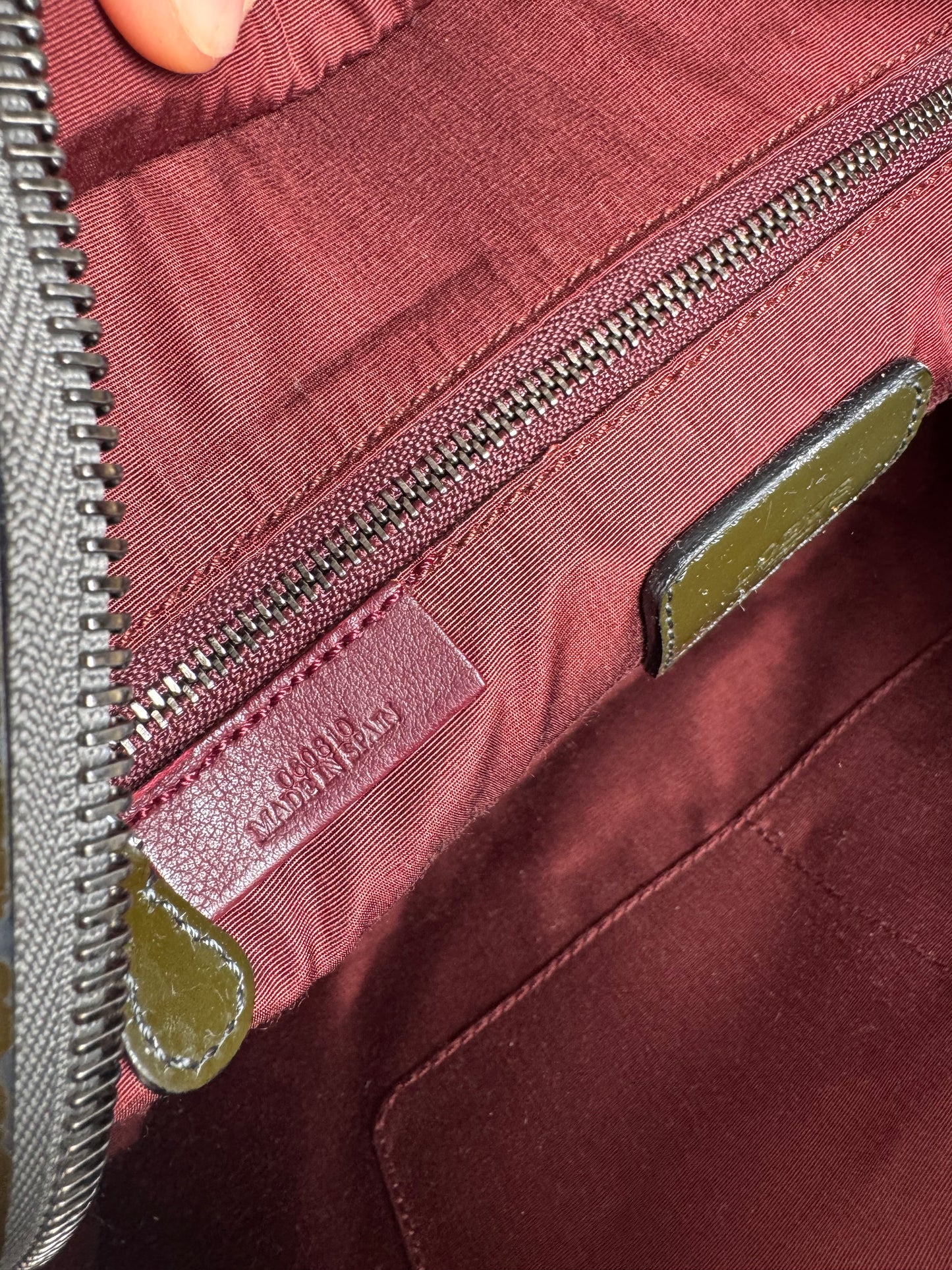 Sac vintage Loewe en cuir verni vert