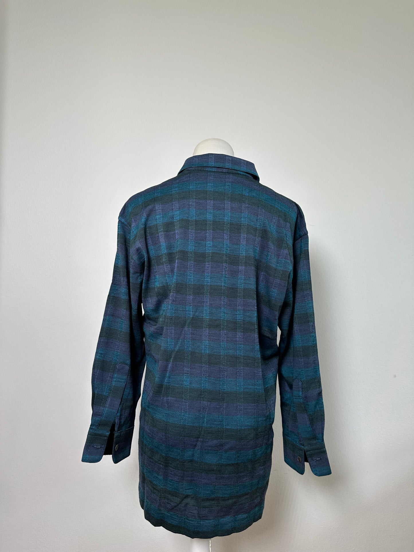 Vintage Saint Laurent Cotton Polo Shirt Teal Navy Grey XL