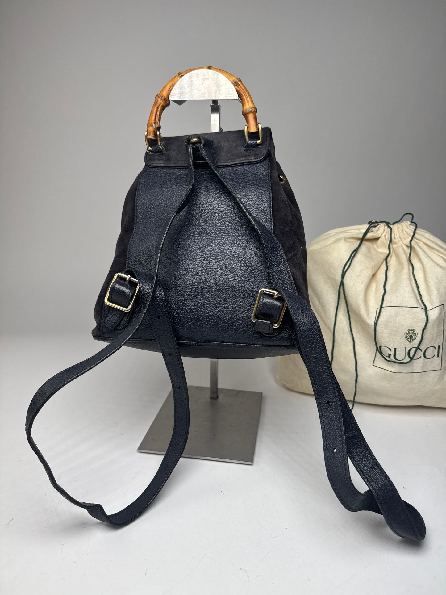 Vintage Gucci Leather Backpack Black