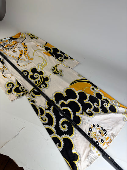 Vintage Pucci Silk Dress Cream Black Yellow XS