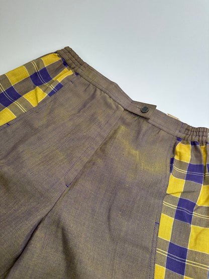 Vintage Dior Tartan Panel Trousers Cotton Multicolour M