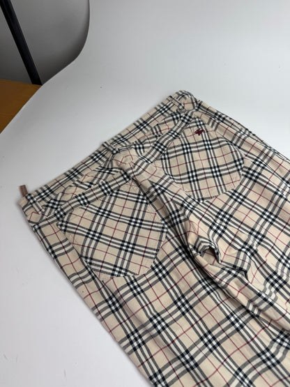 Vintage Burberry Woman’s Novacheck Cotton wide Pants 38/M