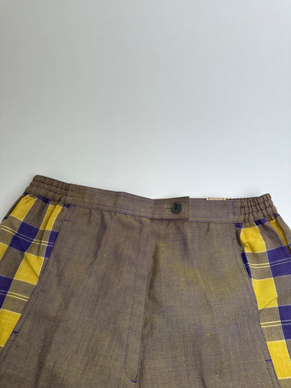 Vintage Dior Tartan Panel Trousers Cotton Multicolour M