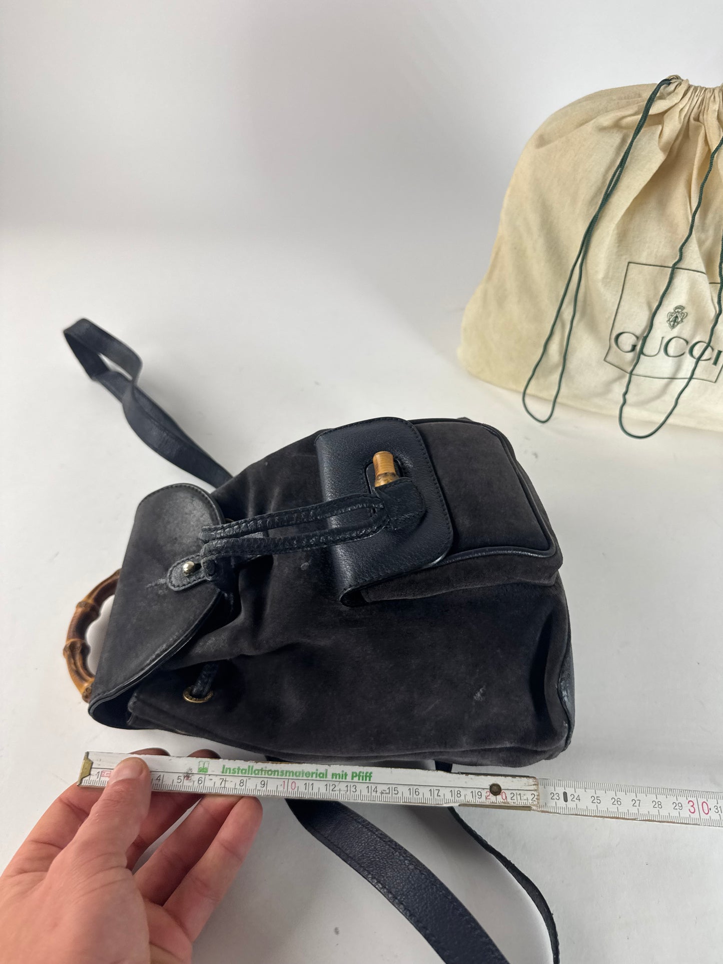 Vintage Gucci Leather Backpack Black