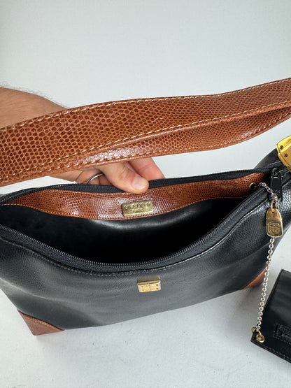 Vintage Givenchy 2Way 4G Leather Bag black brown