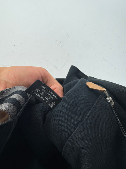 Vintage Hermes Canvas Shopper Bag Black