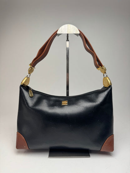 Vintage Givenchy 2Way 4G Leather Bag black brown