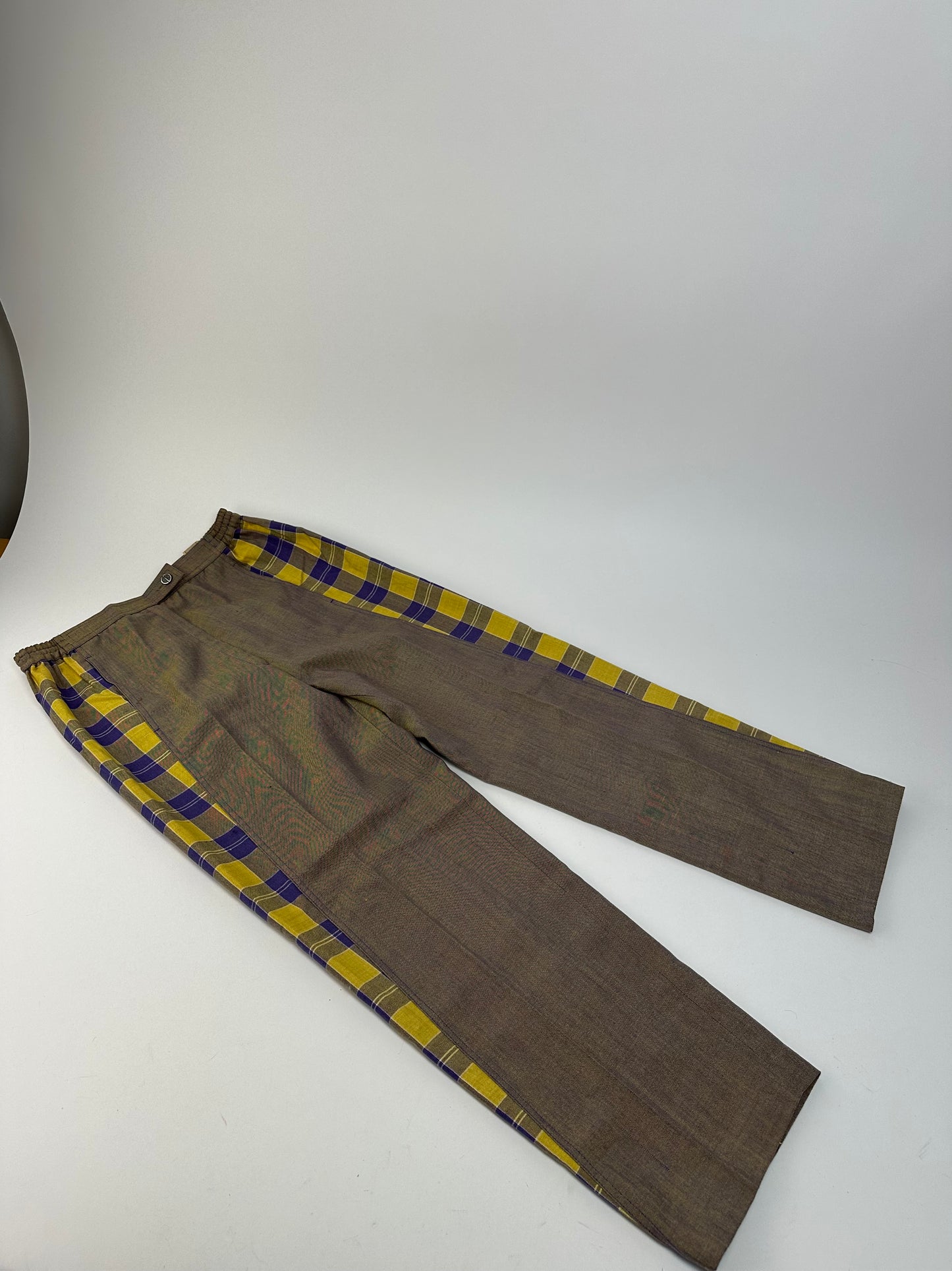 Vintage Dior Tartan Panel Trousers Cotton Multicolour M