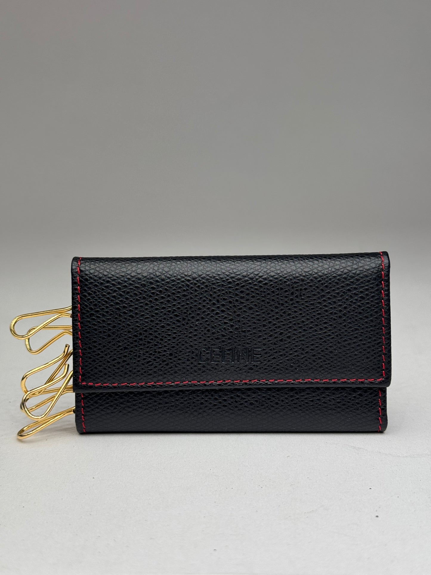 Vintage Givenchy Key Holder Leather navy red