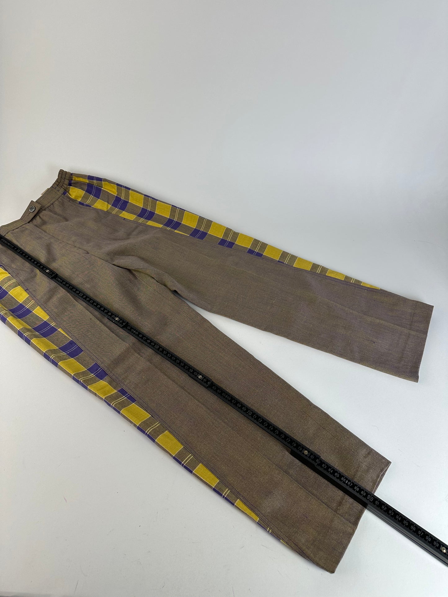 Vintage Dior Tartan Panel Trousers Cotton Multicolour M