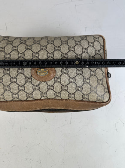 Vintage Gucci GG Supreme Cosmetic Case Beige Brown