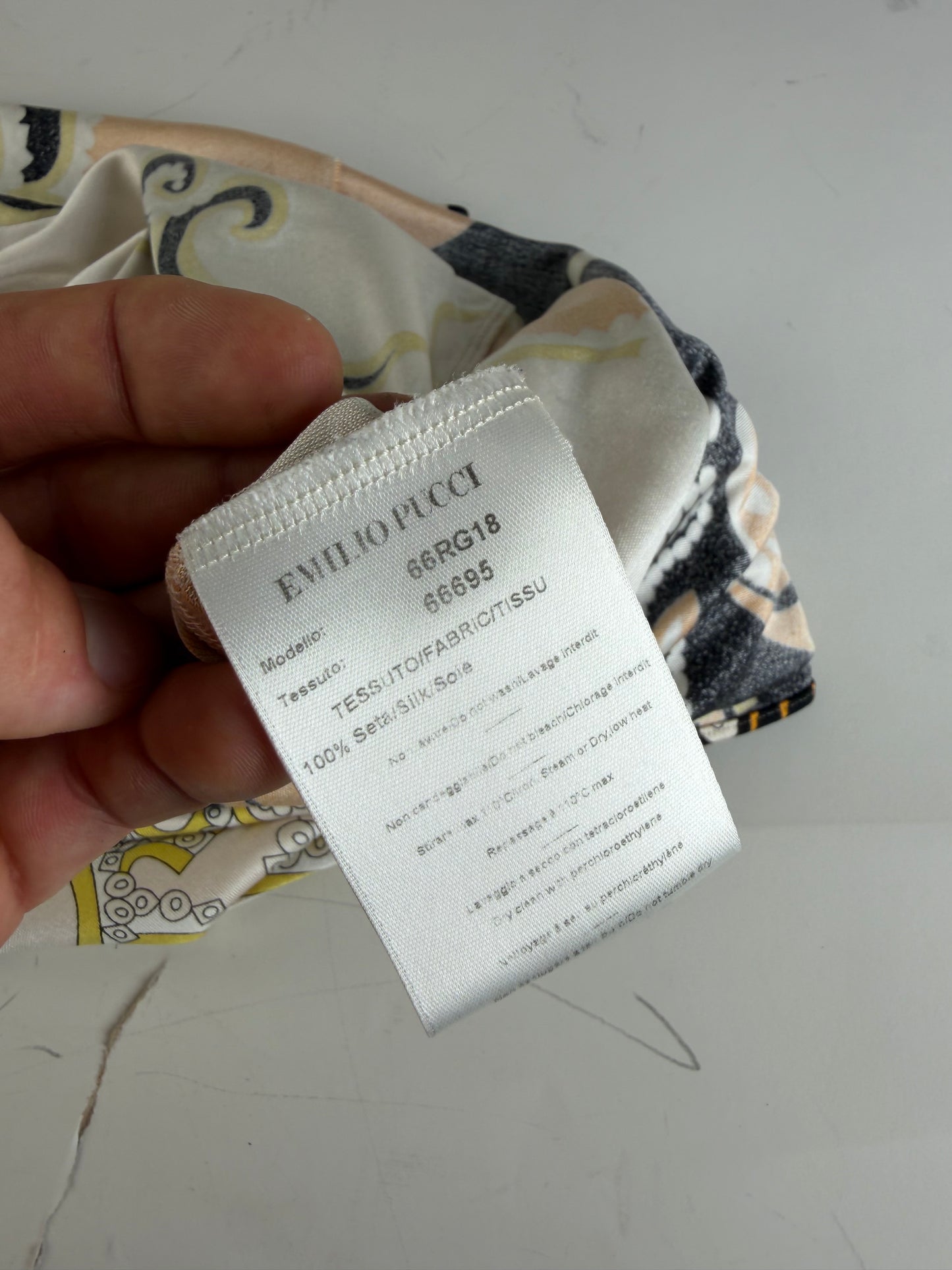 Vintage Pucci Silk Dress Cream Black Yellow XS